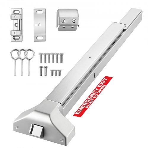 

VEVOR Dispositivo con Barra di Spinta Antipanico Commerciale in Acciaio Inox da 788 mm per Porte di Emergenza, Ferramenta con Doppio Chiavistello di Bloccaggio e Adesivo, per Porte in Legno o Metallo