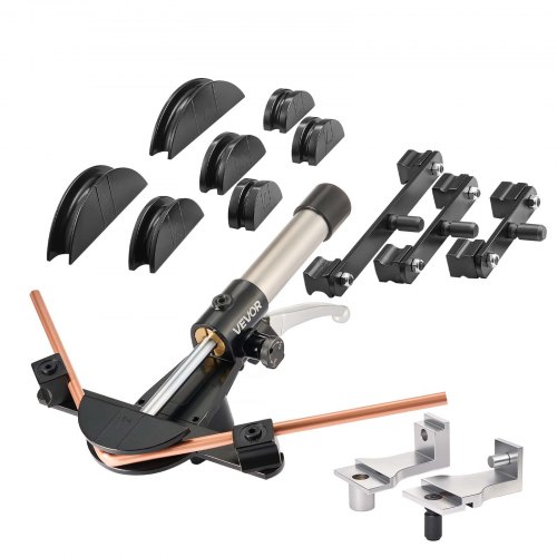 

VEVOR Kit Piegatubi Idraulico Pinza Piegatrice Idraulica Tubi Compatibili 6-22 mm Bidirezionale con 7 Matrici, Utensile per Piegatura di Tubi in Rame Alluminio Angolo max. 90°, per Riparazioni HVAC