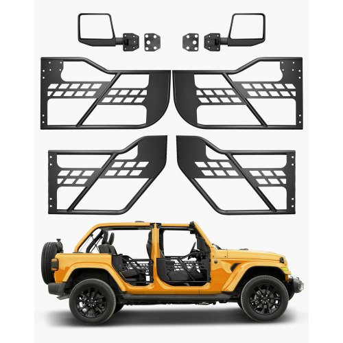 

VEVOR Porte Tubolari Jeep, 4 Porte, Stile Caccia DOT, Porte Dotate di Specchietti Laterali con Specchietti Retrovisori, Porte per Jeep Wrangler JL 2018-2024 e Jeep Gladiator JT 2020-2024