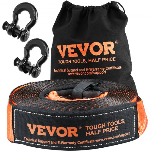 

VEVOR Kit di recupero fuoristrada, 7,6x914,4 cm, Kit di recupero verricello per carichi pesanti con capacità 13608 kg, 20 T, borsa di stoccaggio, per ATV, Jeep, veicoli fuoristrada, camion