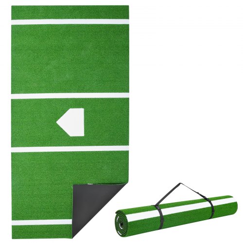 

VEVOR Tappetino da Baseball, 366x183 cm, Tappetini in Erba Sintetica per Box di Battuta, Attrezzatura per Allenamento di Battuta Softball con Base di Casa ed Erba Sintetica Anti-Scolorimento, Verde