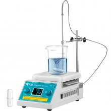 VEVOR Agitatore Magnetico Riscaldante Digitale con Schermo a LED, Miscelatore Magnetico 2000 PRM Regolabile con Supporto, Agitatore Magnetico con Display 2L per Laboratori, per Esperimenti Scientifici