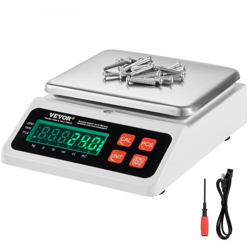 

VEVOR Bilancia contapezzi industriale, bilancia digitale per valuta 10 kg x 0,1 g, unità g/kg/lb/oz/ct, bilancia elettronica per conteggio inventario con display LED uso commerciale