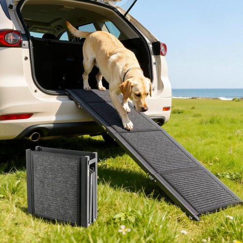 

VEVOR Rampa per Cani per Auto 160 x 43,2 cm Rampe Pieghevoli con Superficie in Tessuto Feltro Antiscivolo Animali Domestici di Taglia Media e Grande Carico di 113 kg, per SUV e Camion