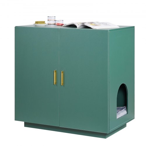 

VEVOR Mobile Lettiera per Gatti, per Nascondere Lettiere da 800 mm, Bagno per Gatti in Legno per Interni con Fori di Ventilazione, Mobile per Cuccia a Doppia Anta, Tavolino Laterale