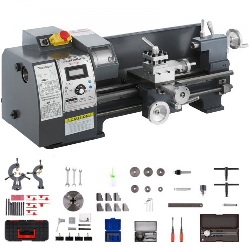 

VEVOR Mini Tornio in Metallo, 8x16 Pollici 50-2500PRM Tornio in Metallo a Velocità Variabile per La Lavorazione di Mini Parti di Precisione, L'Elaborazione di Campioni e Lavori di Modellazione