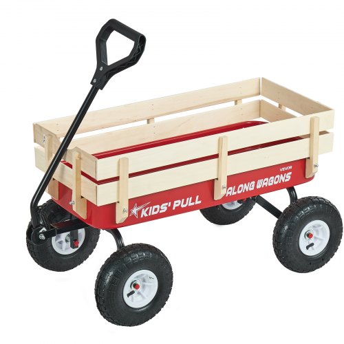 

VEVOR Carretto da Traino per Bambini da 101 cm con Pannello e Maniglia in Legno Pieghevoli, Supporta Fino a 150 kg, Pneumatici Fuoristrada da 25,4 cm, Regalo di Compleanno per Bambini, Giardinaggio