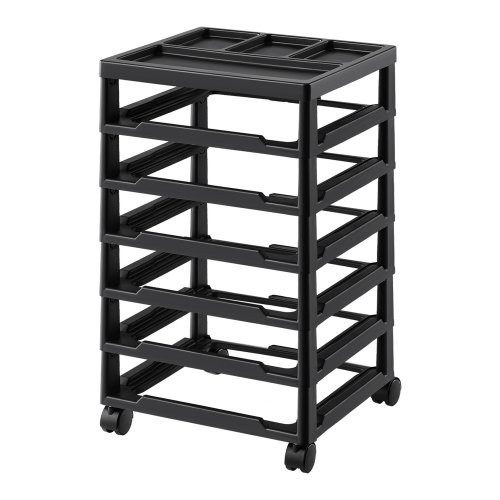 

VEVOR Carrello Portaoggetti con Ruote per Album di Ritagli, 6 Ripiani, Contenitore per Lavori Artigianali con Ruote, Telaio Nero con 4 Ruote Rimovibili, Solo Carrello in Materiale PP, per Ufficio