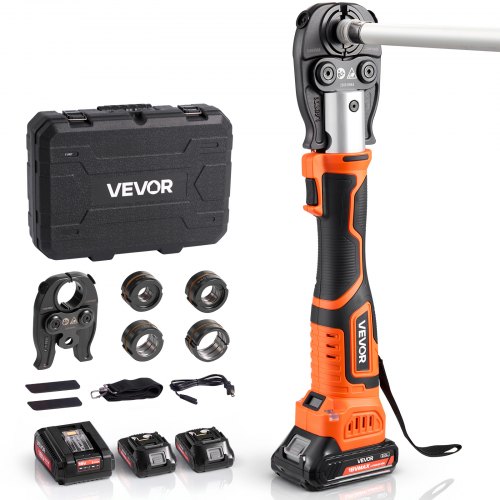 

VEVOR Pinza Crimpatrice con Capricorda, Utensile Elettrico per Crimpatura di Tubi da 18 V per Tubi PEX e Alluminio-Plastica, 2 Batterie da 2 AH, Caricabatterie Rapido e Custodia per il Trasporto