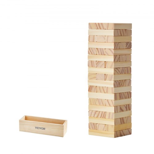 

VEVOR Set Blocchi di Legno Gioco Impilabile in Legno Giocattolo di Bilanciamento Dimensioni Blocco Singolo 75x25x15 mm Blocchi Legno di Pino 54 Pezzi Costruzione Giocattolo in Legno Scatola Trasporto