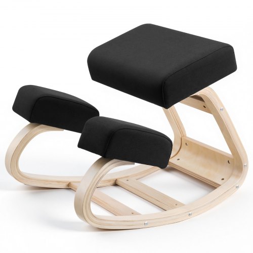 

VEVOR Sedia Ergonomica a Ginocchio Cuscino in Schiuma Carico max 120 kg, Sgabello Ergonomico Inginocchiato Struttura in Legno per Sollievo Collo Schiena Lavoro Lettura Meditazione Casa Ufficio, Nero