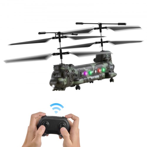 

VEVOR Elicottero Telecomandato Elicottero RC da 2,4 GHz, Aereo RC a 3,5 Canali Giocattolo per Bambini, Autonomia di Volo da 20 Minuti, Decollo/Atterraggio, Luci LED, Aereo Giocattolo