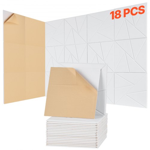 

VEVOR Pannelli Acustici con Adesivo, Pannelli in Schiuma Insonorizzante 300 x 300 x 10 mm, da Parete in Fibra di Poliestere ad Alta Densità, per Casa, Ufficio, Teatro, 18 Pezzi Bianco