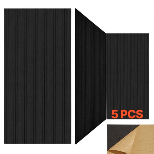 

VEVOR Pannelli Acustici con Adesivo, Pannelli in Schiuma Insonorizzante 1200 x 600 x 10 mm, da Parete in Fibra di Poliestere ad Alta Densità, per Casa, Ufficio, Teatro, 5 Pezzi Nero