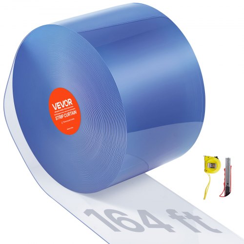 

VEVOR Tenda a Strisce in Plastica Lunghezza 30,5 m, Rotolo di Striscia Larghezza 30,5 cm per Porta in Plastica Liscia per Porte, Rotolo a Strisce Trasparente per Magazzini, Congelatori, Garage