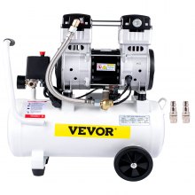 VEVOR Compressori d'Aria da 2HP / 1500W, Compressore Motore Senza Olio con Serbatoio 18L, Velocità di Rotazione 1440 RPM Compressore Silenzioso per il Gonfiaggio dei Pneumatici, la Pulizia dei Veicoli