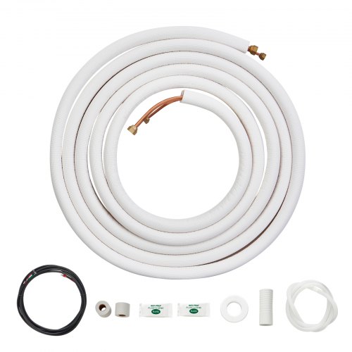 

VEVOR Set Mini Split Line da 7620 mm, Tubi in Rame con Diametro Esterno 6,4 e 9,5 mm e Isolamento a Triplo Strato, Ricchi Accessori per Apparecchiature di Condizionamento Pompe Riscaldamento HVAC