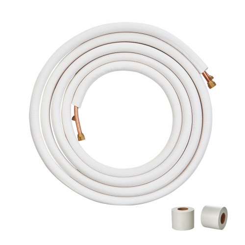 

VEVOR 25FT Mini Split Line Set, tubi in rame con diametro esterno da 1/4" e 1/2" e isolamento a triplo strato per aria condizionata pompe di riscaldamento e HVAC