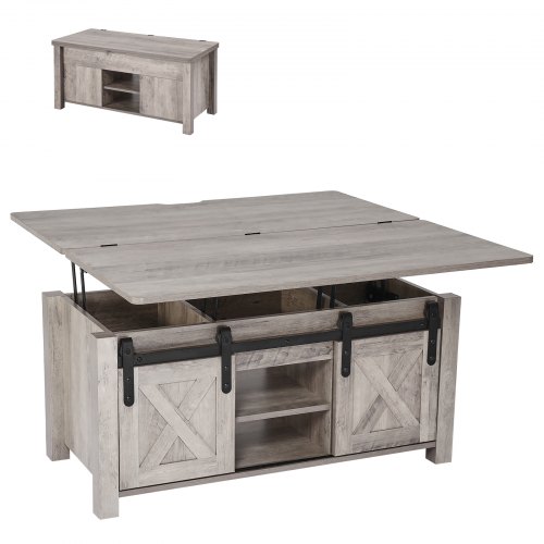 

VEVOR Tavolino da Caffè Sollevabile da 1000 mm, Tavolino Rustico con Anta a Fienile e Vano Portaoggetti Nascosto, Moderno Tavolo Rettangolare Sollevabile per Soggiorno, Ufficio, Casa, Rovere