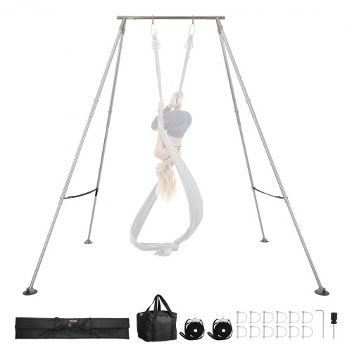 

VEVOR Supporto per Yoga Aereo con Struttura Oscillante Capacità di Carico max. 140,6 kg, Struttura per Trazioni Supporto Triangolare, per Tessuti Aerei con Gambe Regolabili in Altezza, Yoga Aereo