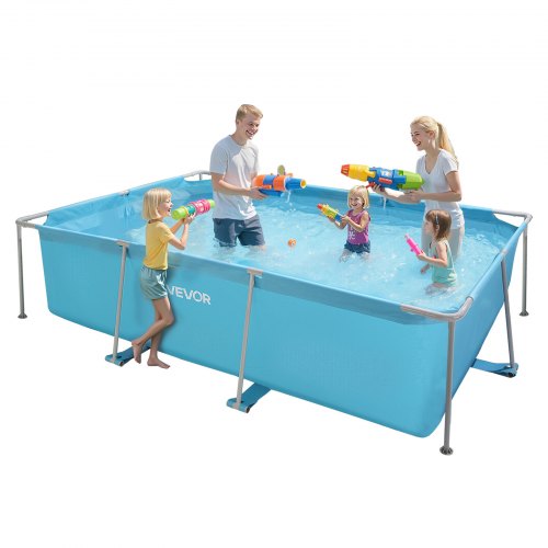 

VEVOR Piscina Fuori Terra Rettangolare con Struttura in Metallo, 3 x 2 x 0,76 m, Piscina Rettangolare in PVC per Famiglie, Capacità Acqua 3959 L, con Sistema di Drenaggio a Flusso Controllato, Blu