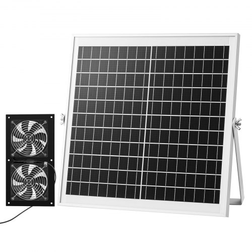 

VEVOR Ventilatore ad Energia Solare per Scarico d'Aria, Ventola con Pannello Solare per Scarico 15 W 2 Ventole Velocità di 2668 giri/min, Ventilatore per Circolazione d'Aria per Serra Pollaio