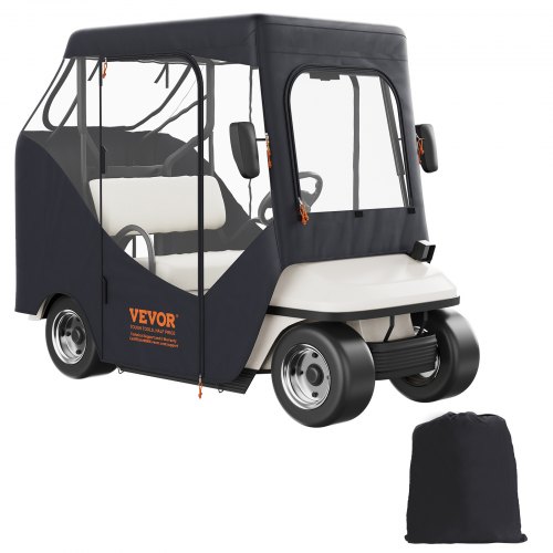 

VEVOR Copertura per Carrello da Golf, Copertura per Carrello da Golf in Poliestere 600D con Finestre Trasparenti su 4 Lati, Coperture per Auto 4 Passeggeri, Copertura per Carrello Esterno Antipolvere