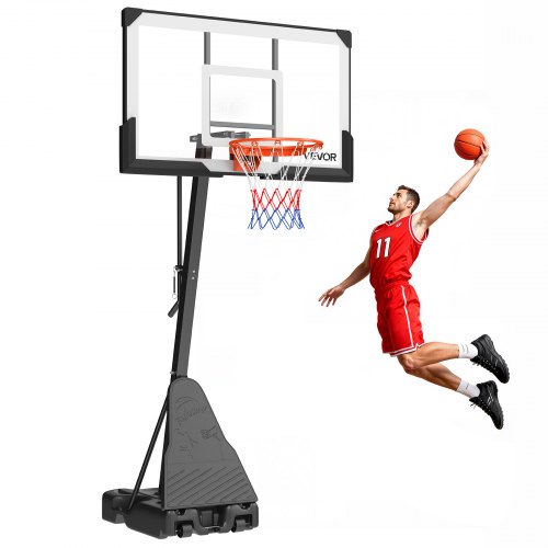 

VEVOR Canestro da Basket da Esterno con Piedistallo, Altezza Regolabile da 2,3 a 3,05 m con Tabellone in PC da 139 cm, Set di Tabelloni per Sistema di Canestro da Basket per Cortili, Scuole e Parco
