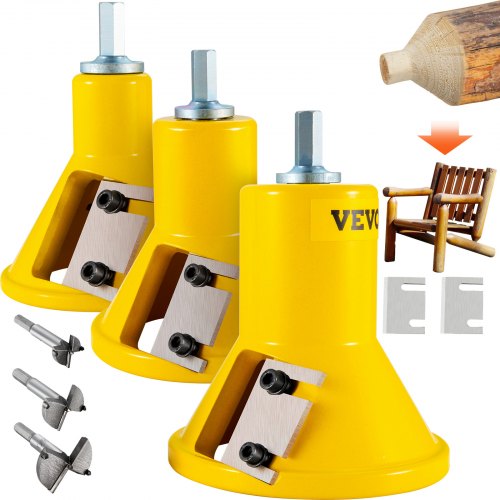 

VEVOR Taglierina per tenoni, 1"/25,4 mm e 1,5"/38 mm e 2"/50,8 mm, Taglierina per mobili in alluminio e acciaio di alta qualità, con doppie lame dritte e viti a bottone Home Master Kit, Strumento comm