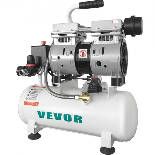 

VEVOR Compressore d'Aria Senza Olio Ultra Silenzioso da 2 Galloni, Compressore Silenziato, Compressore d'Aria 550 W, Rumorosità meno 48 dB, Compressore d'aria Portatile Senza Olio