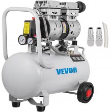 VEVOR Compressore d'Aria Senza Olio Ultra Silenzioso da 6,6 Galloni, Compressore Silenziato, Compressore d'Aria 750 W, Rumorosità meno 48 dB, Compressore d'aria Portatile Senza Olio