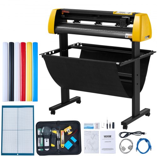 

VEVOR Taglierina per Vinile, Plotter da Taglio con Alimentazione Carta Massima 870 mm Stampante per Schermo LCD per Taglio Automatico dei Contorni della Fotocamera con Forza Velocità Regolabili