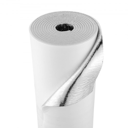 

VEVOR Rotolo Isolante Riflettente, 4 Rotoli, Barriera Radiante con Anima in Schiuma EPE e Foglio di Alluminio, Spessore 6 mm, 5,49 x 0,61 m, Kit di Isolamento Termico per Porte da Garage per 2 Auto