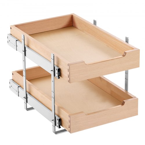 

VEVOR Organizzatore Estensibile per Armadio a 2 Ripiani, 315 x 533 mm Ripiano Estraibile per Cassetto con Meccanismo di Chiusura Ammortizzata, Organizzatore per Armadietto Base Regolabile per Cucina