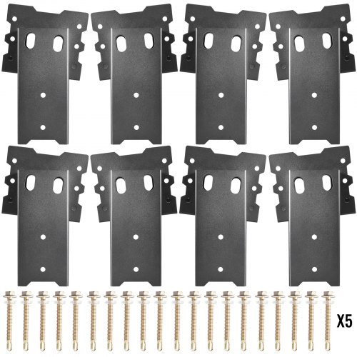 

VEVOR Staffa per Palo in Acciaio da 8 Pezzi, 18x10,8x24,5 cm Staffe Post di Base Capacità Ciascuno da 250 kg, Staffe Supporto Base Fissaggio per Palo con Bulloni in Staffe Ringhiere per Piattaforme