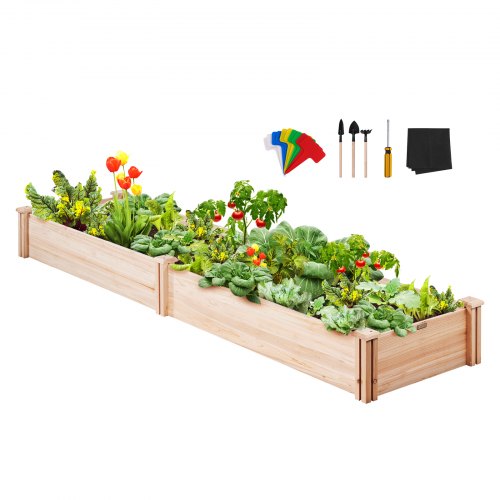 

VEVOR Aiuola da Giardino Rialzata, Fioriera in Legno da 7,9 x 2 x 0,8 Piedi, Scatole per Piante da Esterno con Base Aperta, per Coltivare Fiori/Verdure/Erbe in Cortile/Giardino/Patio/Balcone