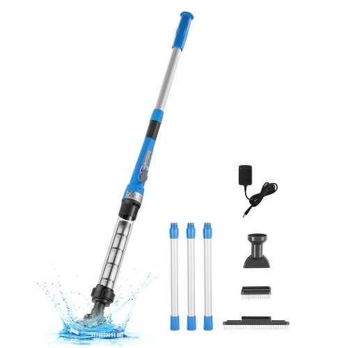 

VEVOR Aspirapolvere Portatile per Piscina, Senza Fili per Vasca Idromassaggio con Asta di Prolunga, Pulitore Ricaricabile Funzionamento Fino a 1 Ora, 32 L/min Fuori Terra o Interrate