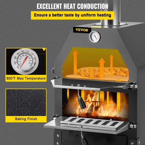 VEVOR VEVOR Forno a Legna Portatile per Pizza Barbecue da Esterno con  Piastra di Pizza | VEVOR IT