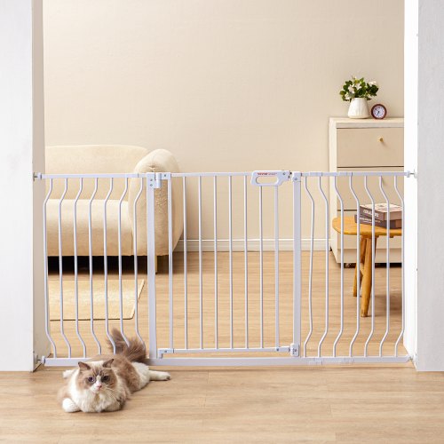 

VEVOR Cancelletto di Sicurezza Larghezza Espandibile 749-1417mm Altezza 762mm, Cancello di Sicurezza per Bambini Cani Animali Domestici per Scale Porta Senza Forare Ampia Apertura a 180° Colore Bianco