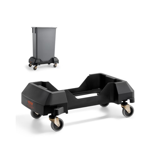 

VEVOR Carrello per Bidoni della Spazzatura, con 4 Ruote Bloccabili, Capacità di Peso di 90,1 kg, Base a Rulli Rotonda, Carrello per Barili per Impieghi Gravosi in Plastica 455 x 155 mm Nero