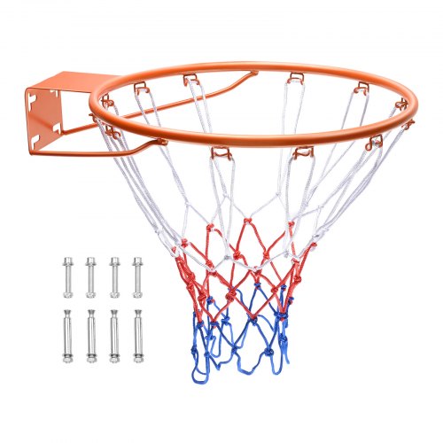 

VEVOR Canestro da Basket a Parete Anello da Pallacanestro Diametro da 483mm ca. in Acciaio al Carbonio con Rete, Cerchio in Metallo da Basket a Muro per l'Allenamento di Pallacanestro Esterno Interno