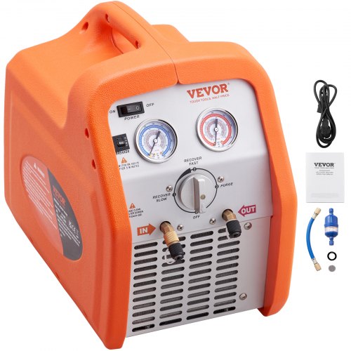 

VEVOR Macchina Portatile per Recupero di Refrigeranti III IV V Monocilindro 3/4 CV Velocità di Rotazione 1450 giri/min, Recuperatore per Refrigeranti con Manometro Protezione Alta Pressione 38,6 bar