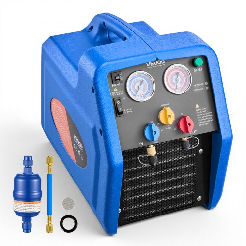 

VEVOR Stazione di Recupero del Refrigerante Portatile 3/4 CV Macchina per Recupero Refrigerante Monocilindrico per Impianti di Climatizzazione Residenziale Auto, Velocità 1450 giri/min 0–40 ℃
