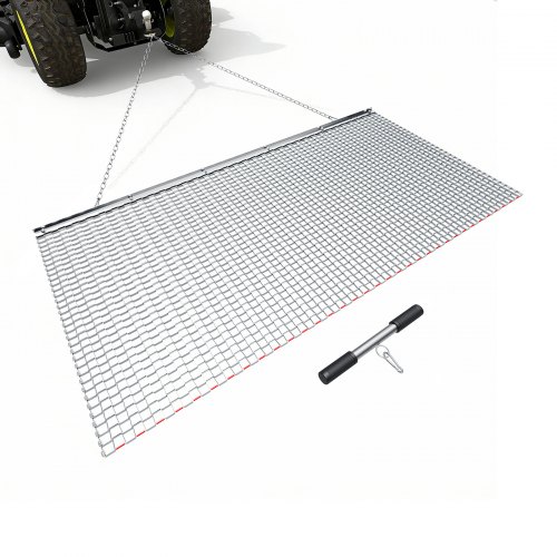 

VEVOR Erpice a Catena per Prato a Traino in Acciaio Zincato 183x91,4 cm, Erpice a Catena Trainato Rete Livellatrice per Campi, Rete in Metallo Compatibile per Trattori ATV Tosaerba da Giardino
