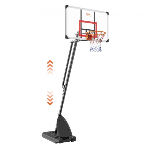 

VEVOR Canestro da Basket Portatile per Interni ed Esterni 128 cm Altezza Regolabile 232-305 cm Tabellone da Basket Indipendente con Ruote con Base Pesata per Bambini Adulti Regalo Allenamento di Basket