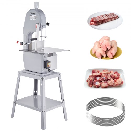 

VEVOR Segaossa Elettrica da Terra Uso Commerciale in Acciaio Inox per Carne Ossa da Macellerie 1500W Produttività max. 300kg/ora, Macchina Segaossa Elettrica Spessore di Taglio 4-200mm Altezza 250mm