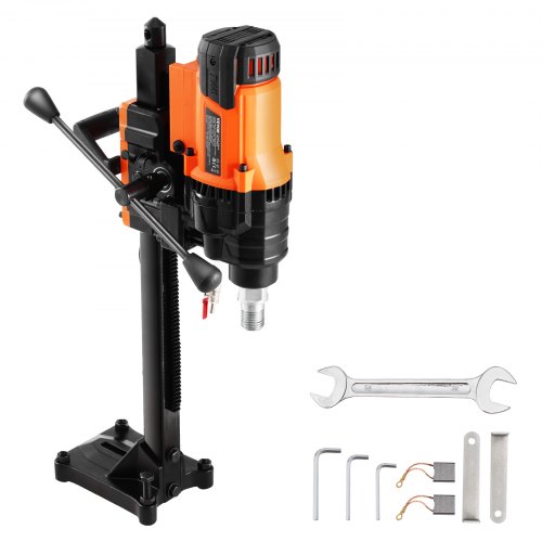 

VEVOR Trapano a Carotaggio Diamantato, Diametro di Perforazione da 20 a 200 mm Macchina Carotatrice per Calcestruzzo Robusto 3000 W con Supporto, Senza Guarnizione Idraulica, per Calcestruzzo, Mattoni