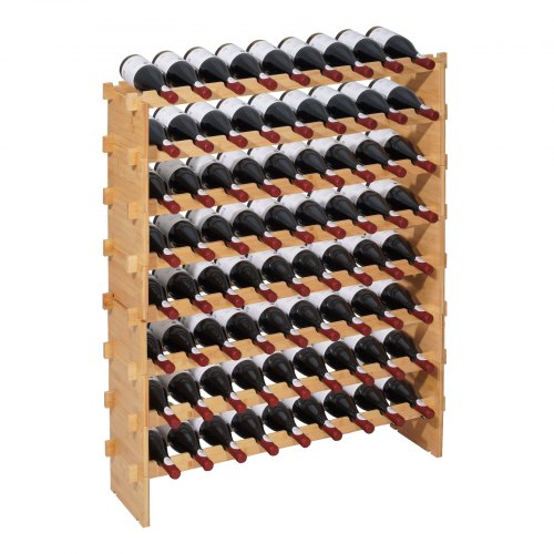 

VEVOR Scaffale Autoportante Portabottiglie per Cucina per 72 Bottiglie 8 Ripiani, con Capacità di Carico Totale di 80 kg, Anti-oscillazione, Porta Bottiglie da Pavimento per Cantina, Bar
