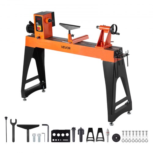 

VEVOR Tornio per Legno, 1500W / 2 CV, Tornio da Banco per Legno con Velocità Variabile da 0 a 3200 giri/min, Banco da Lavoro da 450 x 1020 mm, Motore DC Senza Spazzole, Costruzione in Ghisa