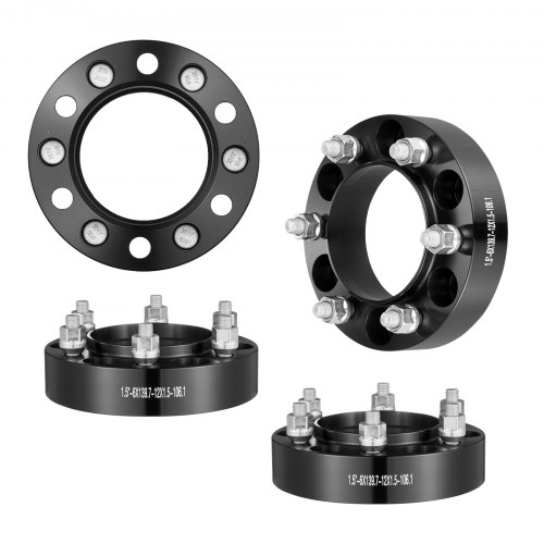 

VEVOR Distanziali per Ruote, Adattatori per Ruote 38,1 mm 6 x 139,7 mm Distanziatore Forgiato a 6 Alette, Distanziali Mozzi Auto M12 x 1,5 con Foro 106,1 mm per Toyota, Lexus 1996-2022, 4 Pezzi Neri